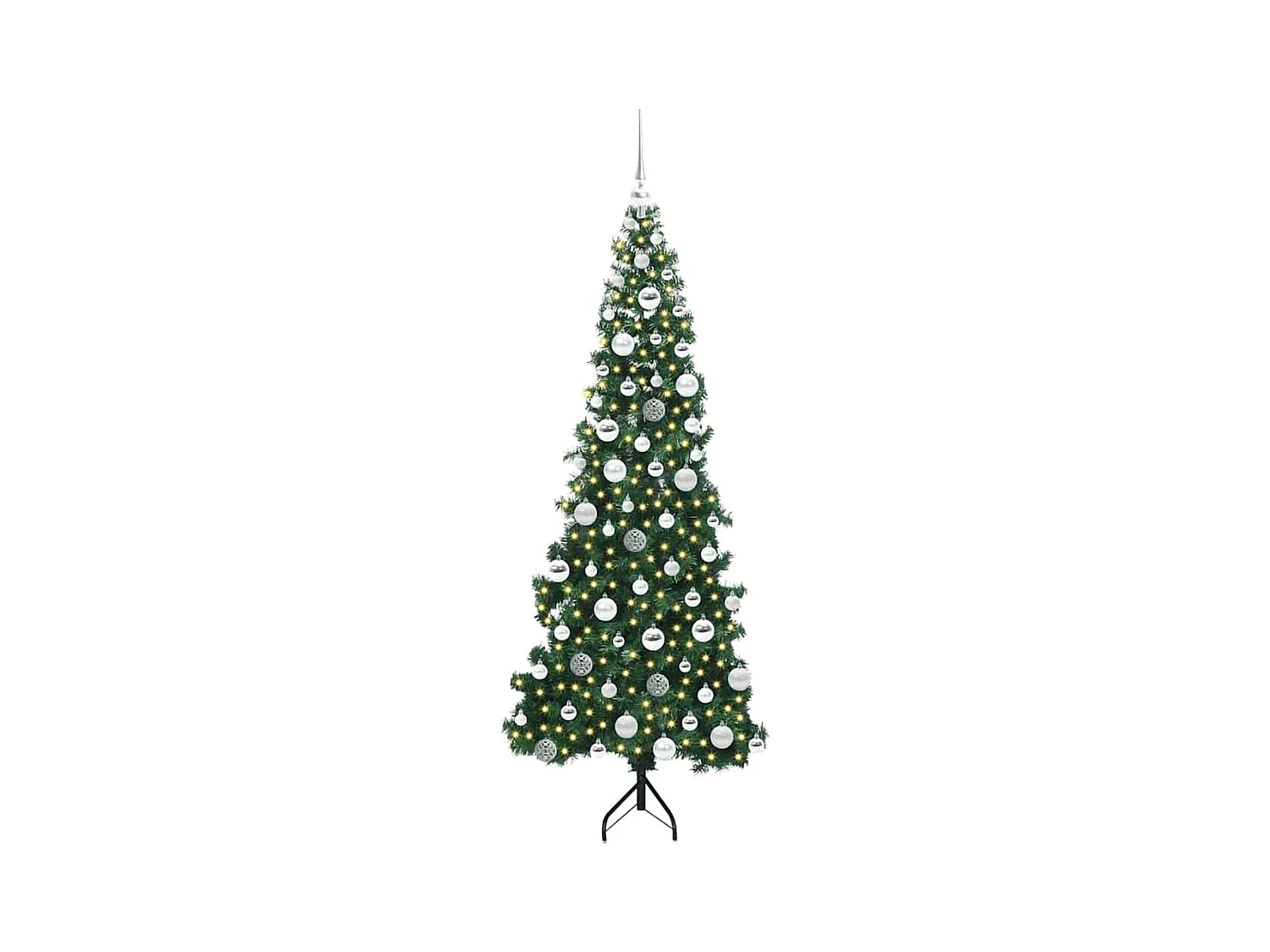 Hoek Kunstkerstboom met 300 LED Groen 180 cm PVC en Metalen