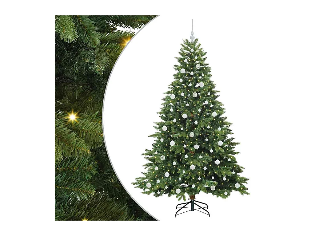 Sapin de Noël artificiel avec 300 LED Vert 210 cm PE et PVC