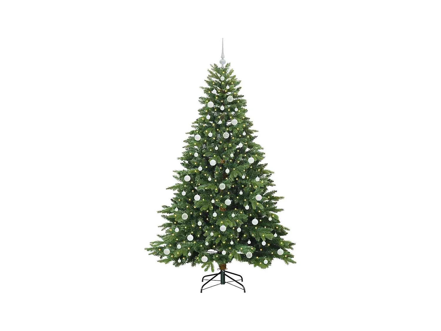 Sapin de Noël artificiel avec 300 LED Vert 210 cm PE et PVC