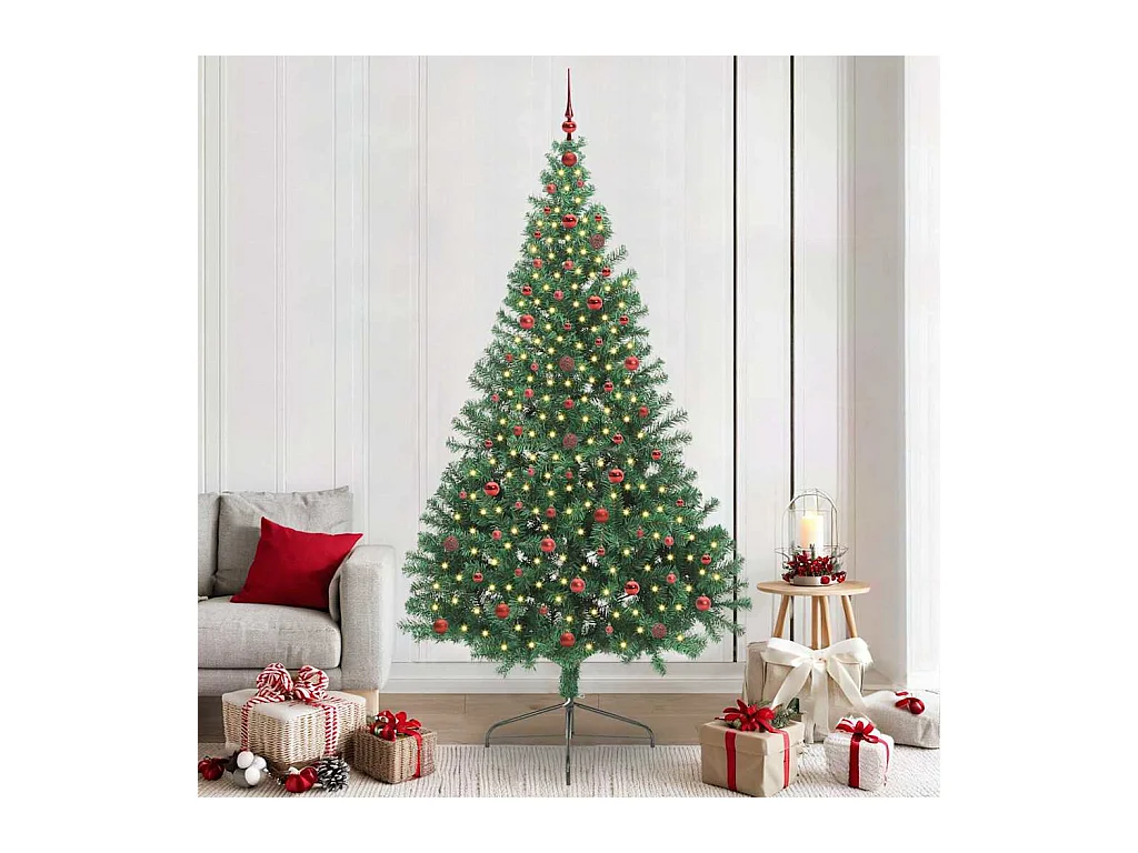 Sapin de Noël artificiel pré-éclairé Vert 240 cm PVC