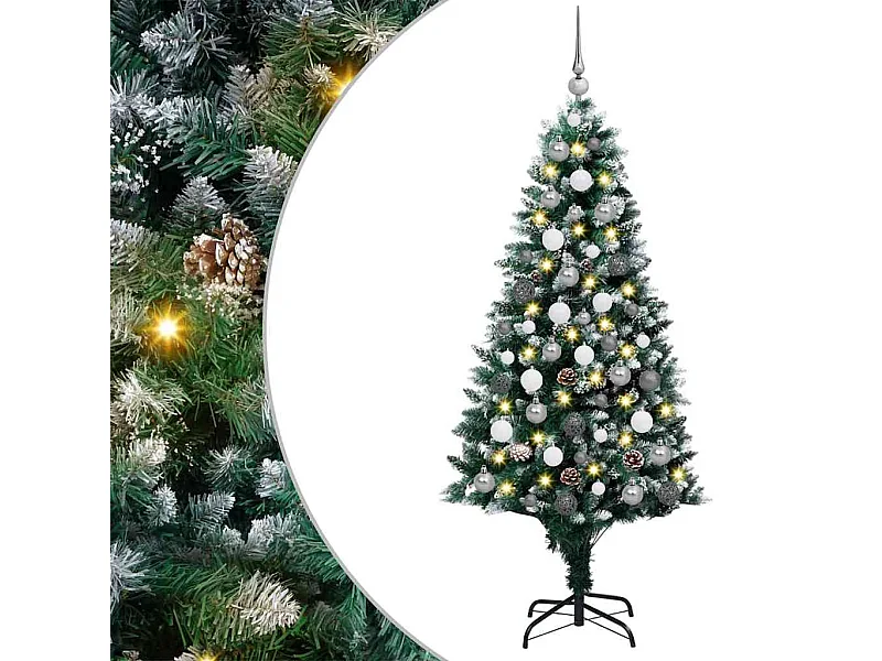 Sapin de Noël artificiel Vert 180 cm PVC, Acier et Plastique