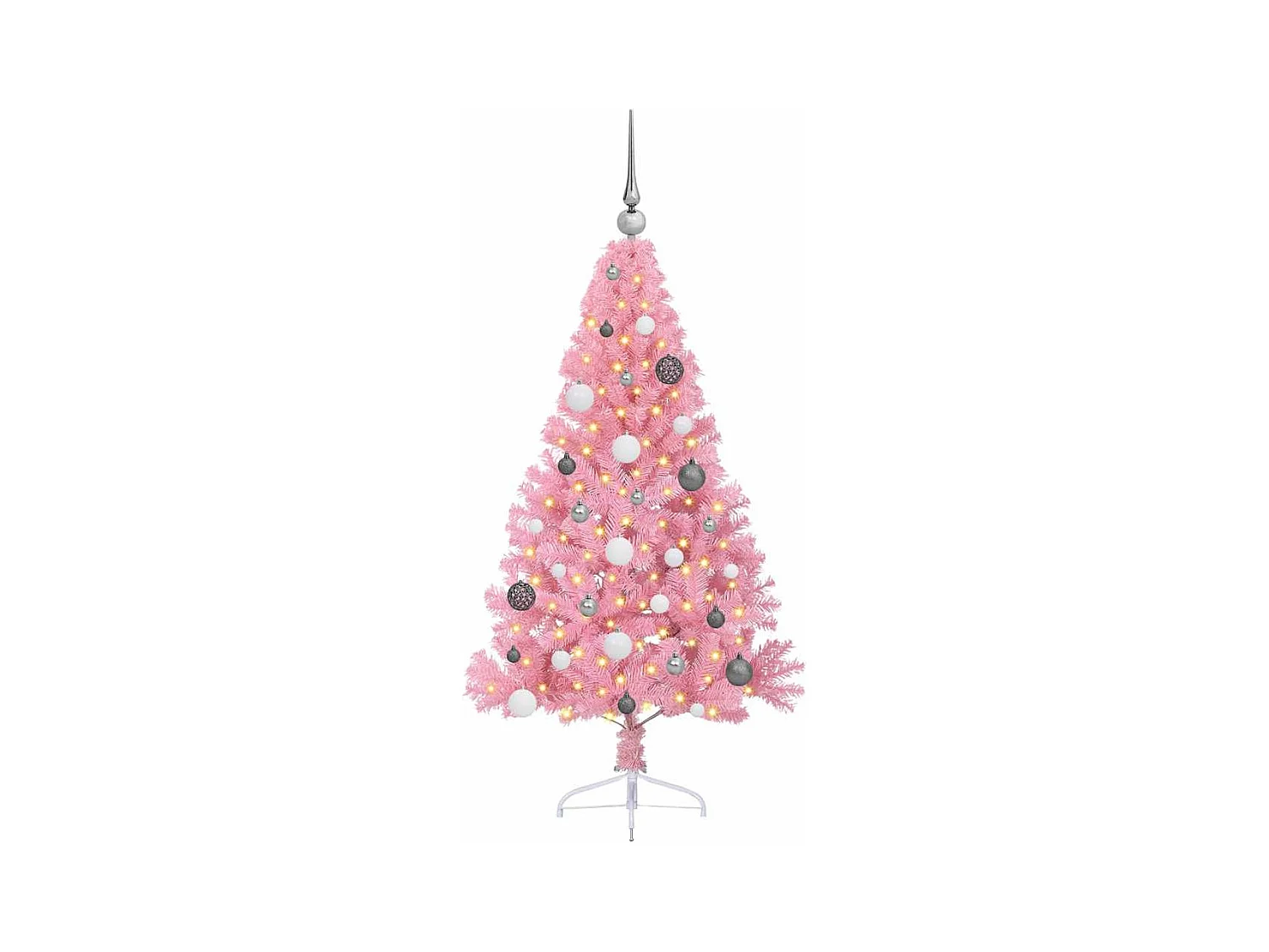 Sapin de Noël artificiel pré-éclairé Rose 150 cm PVC