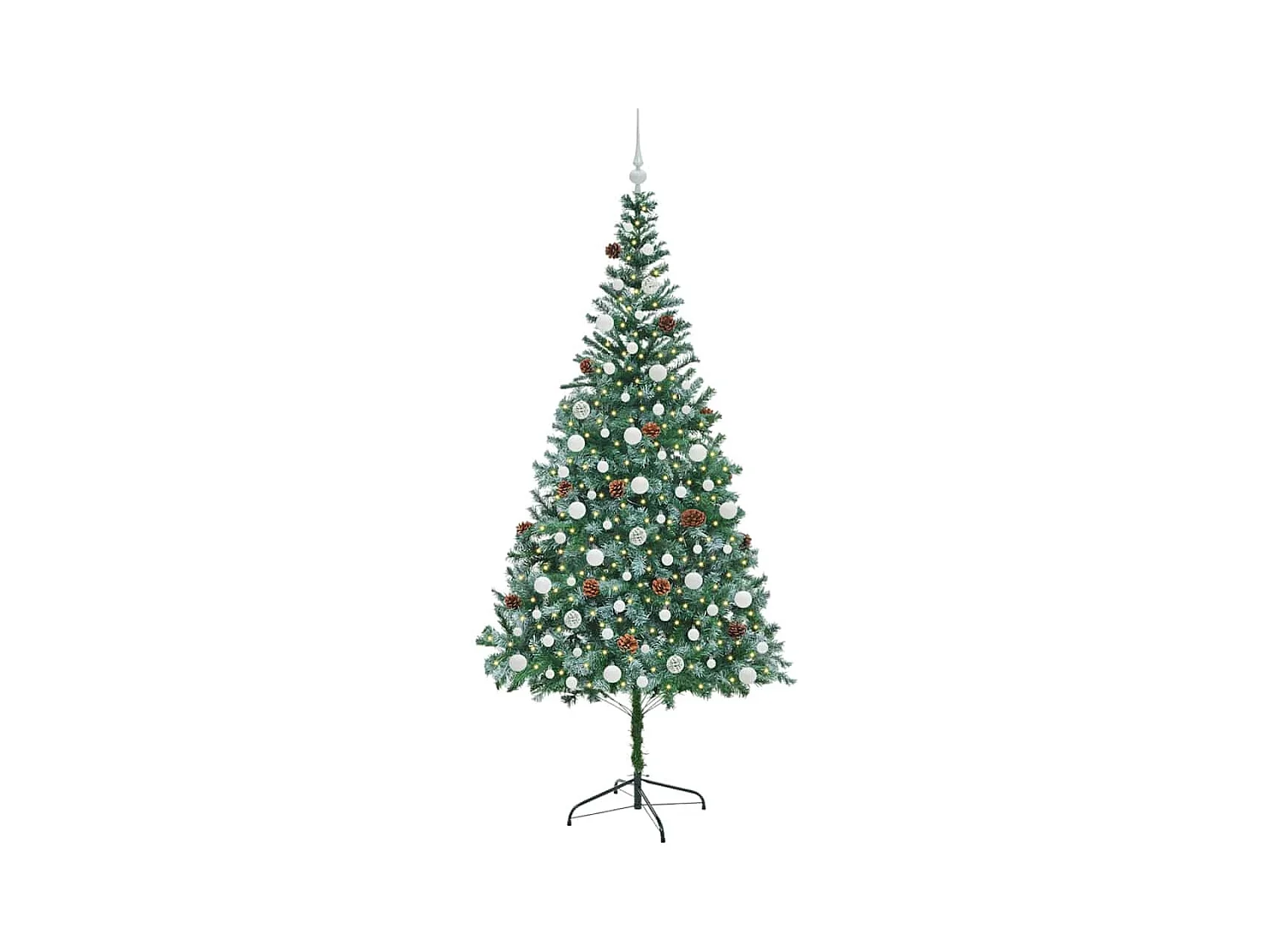 Árvore de Natal Artificial com 300 LEDs Verde 210 cm PVC e Aço