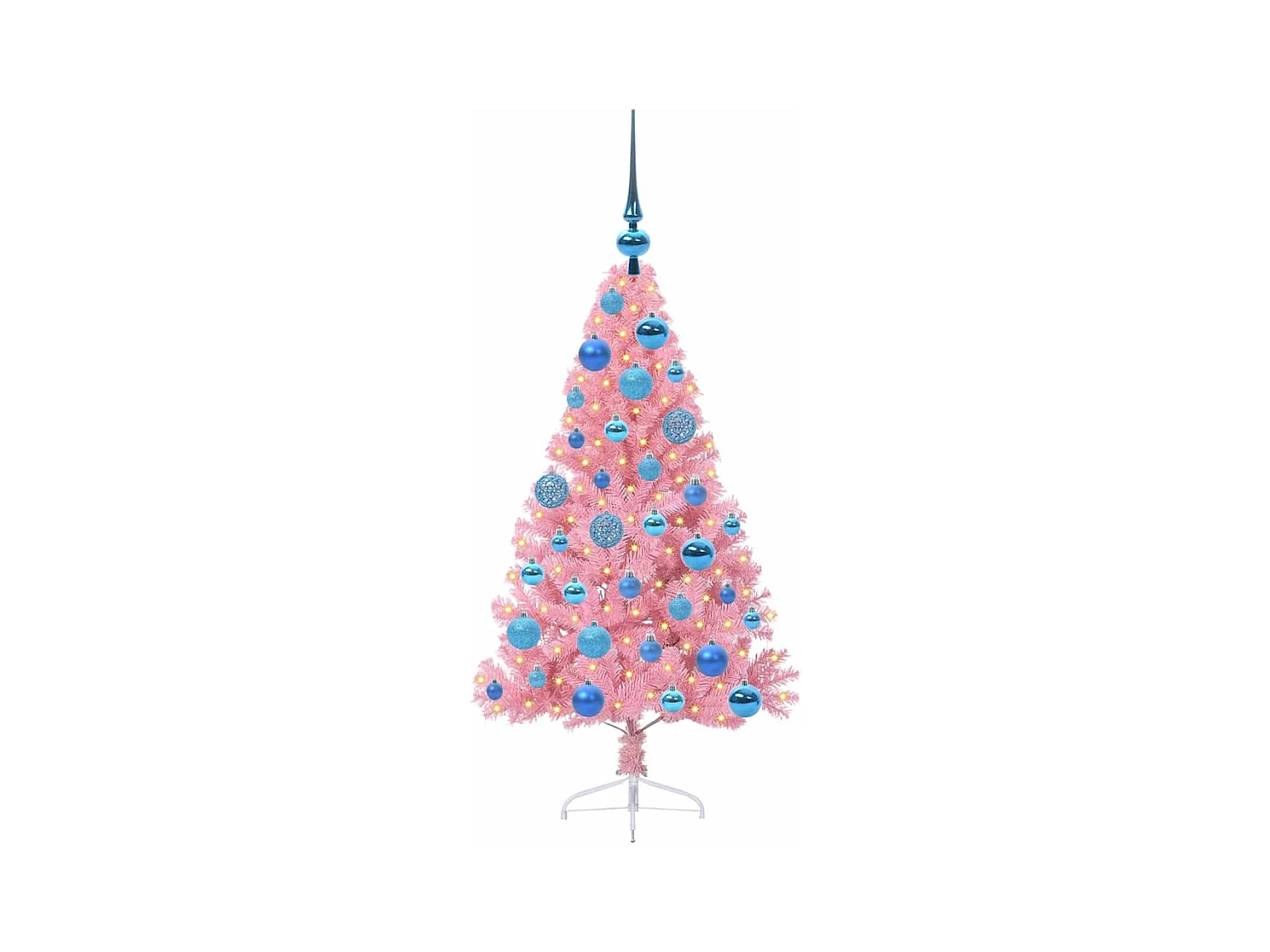 Sapin de Noël artificiel pré-éclairé Rose 120 cm PVC