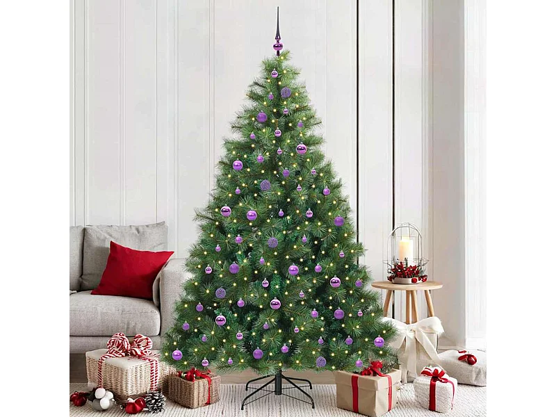 Sapin de Noël artificiel avec 300 LED Vert 210 cm PE et PVC