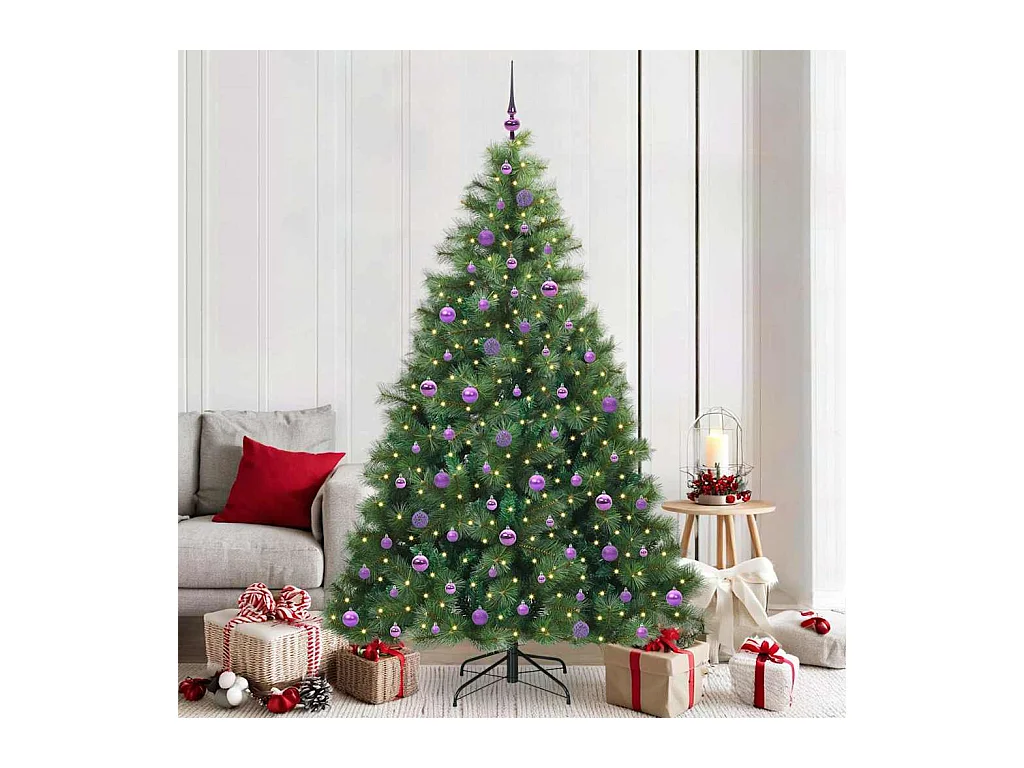 Sapin de Noël artificiel avec 300 LED Vert 210 cm PE et PVC
