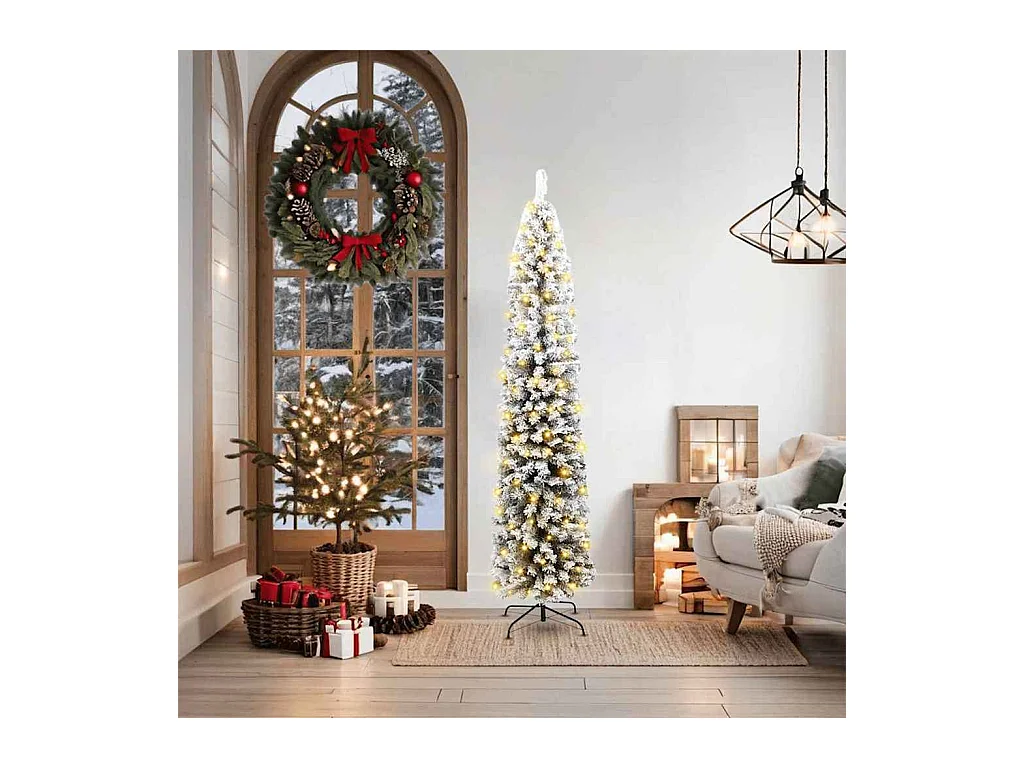 Slanke Kerstboom Groen 48 x 48 x 180 cm Kunststof en metaal