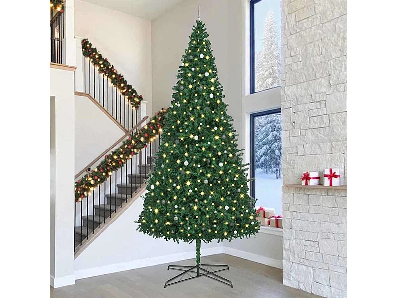Kunstkerstboom met decoratieve touwlichten Groen 400 cm PVC