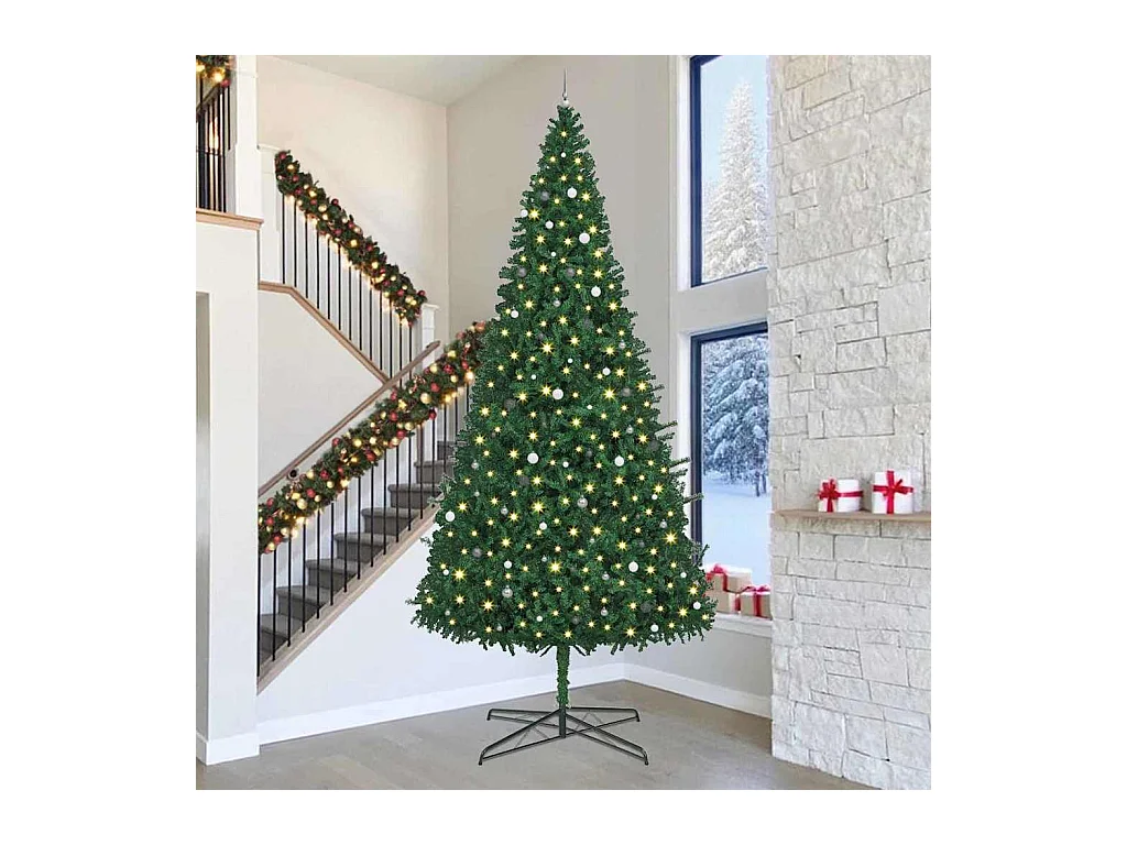 Kunstkerstboom met decoratieve touwlichten Groen 400 cm PVC