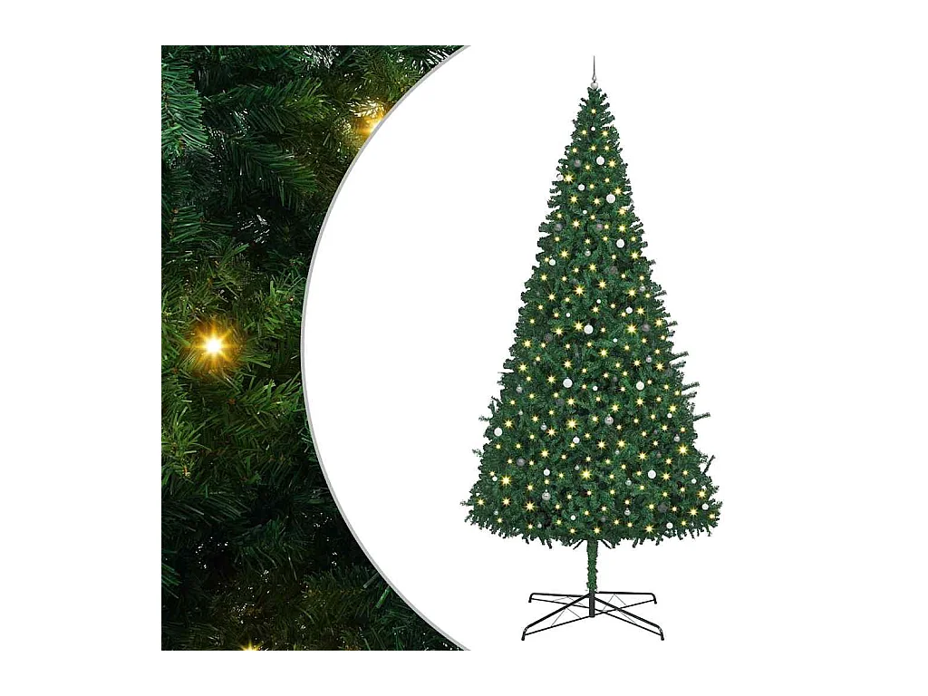 Kunstkerstboom met decoratieve touwlichten Groen 400 cm PVC