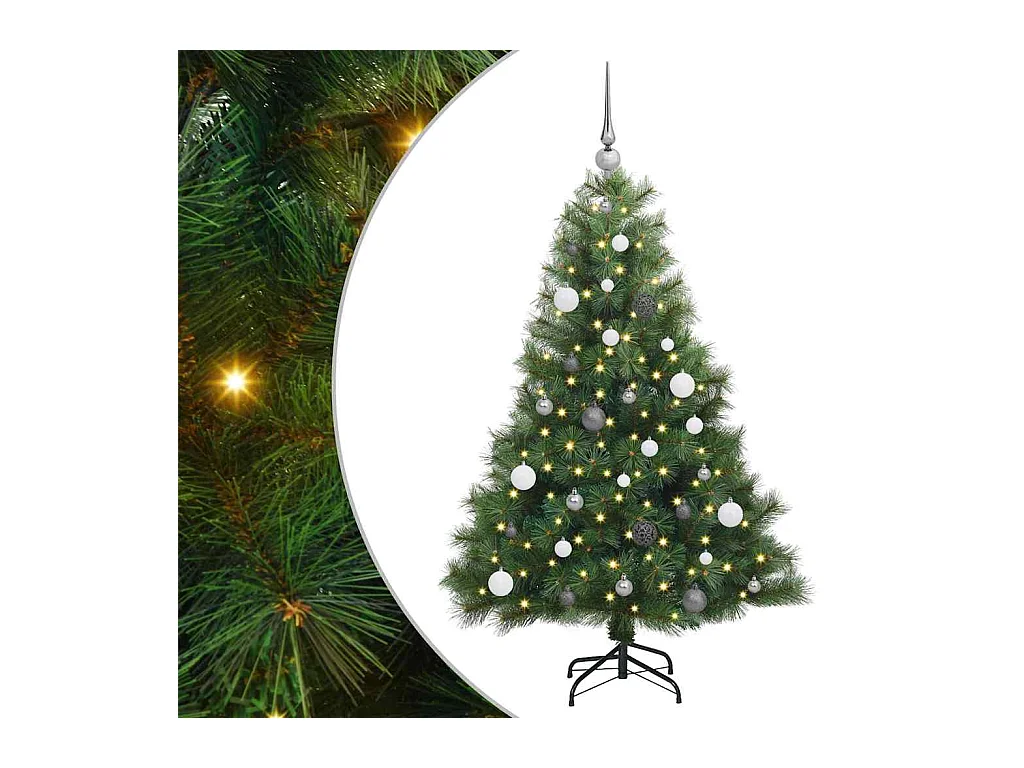 Kunstkerstboom met 150 LED met standaard Groen 150 cm PE en PVC