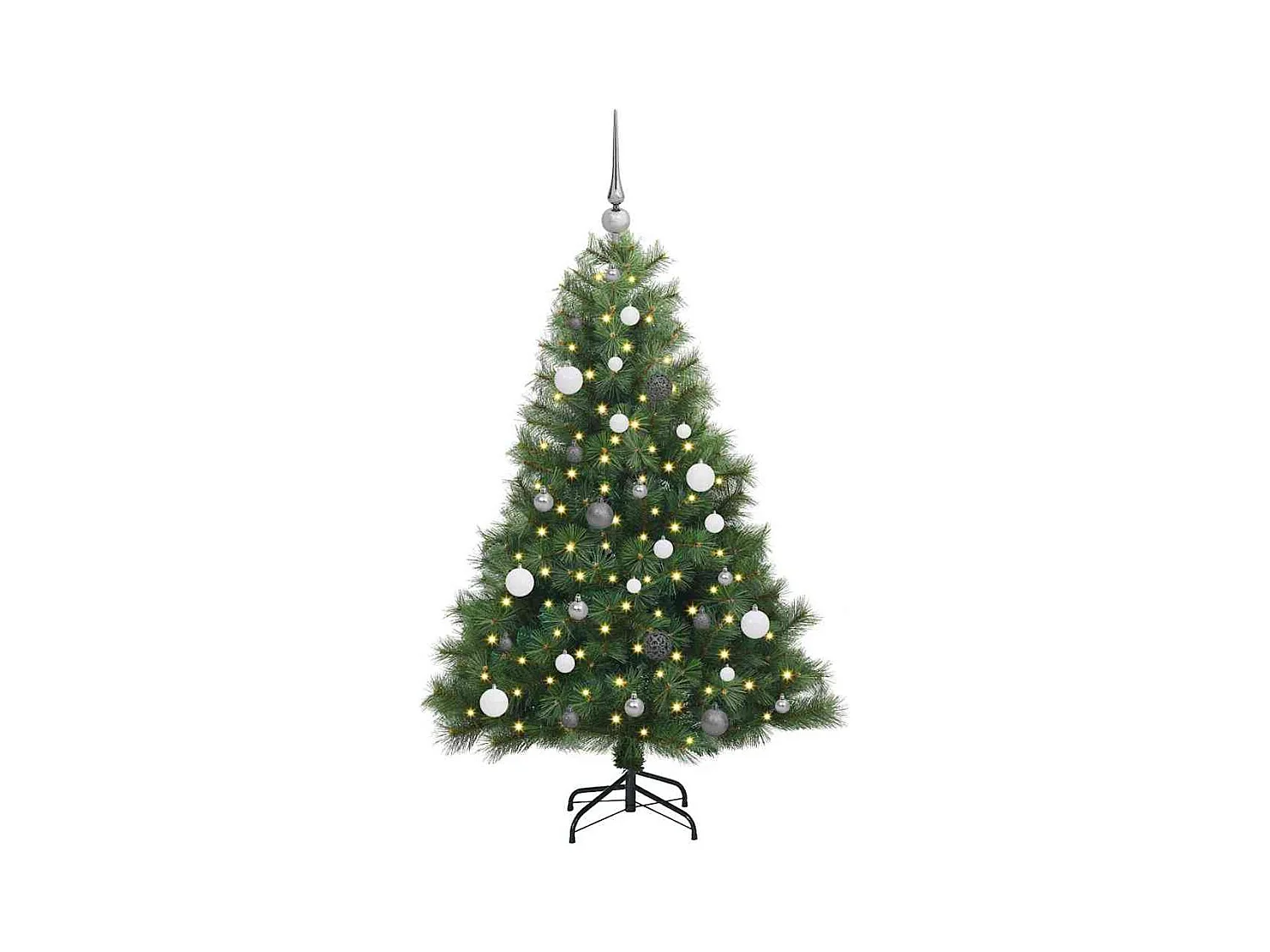 Kunstkerstboom met 150 LED met standaard Groen 150 cm PE en PVC