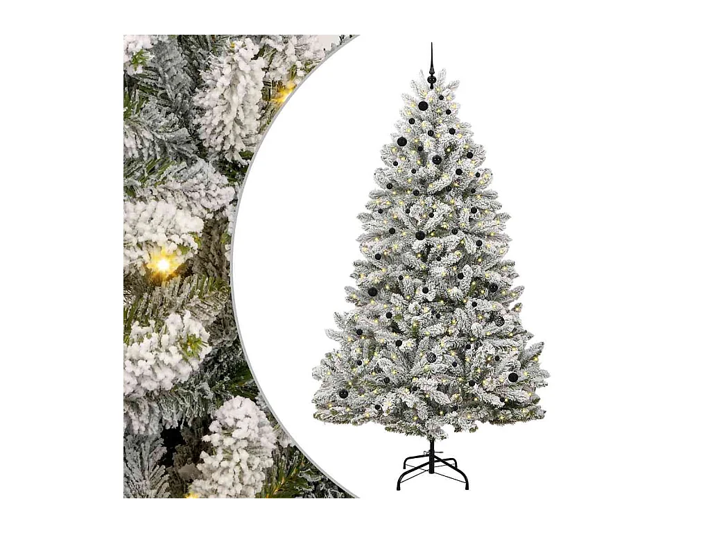 Sapin de Noël artificiel Vert et blanc 270 cm PVC et métal