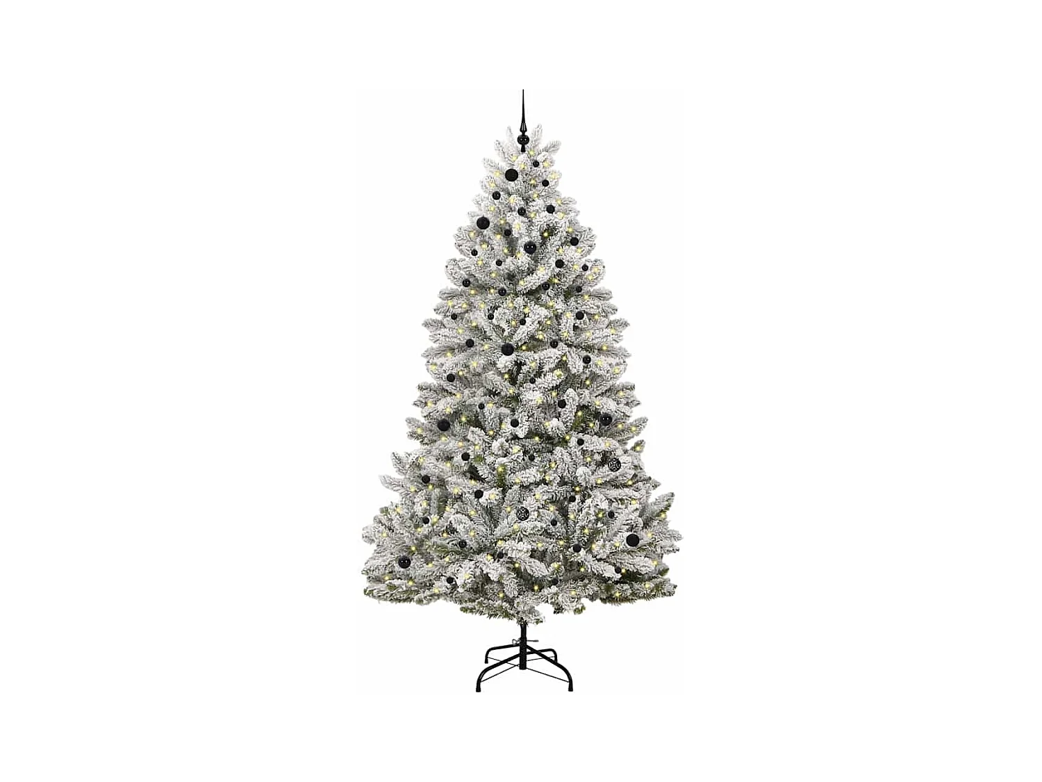Sapin de Noël artificiel Vert et blanc 270 cm PVC et métal