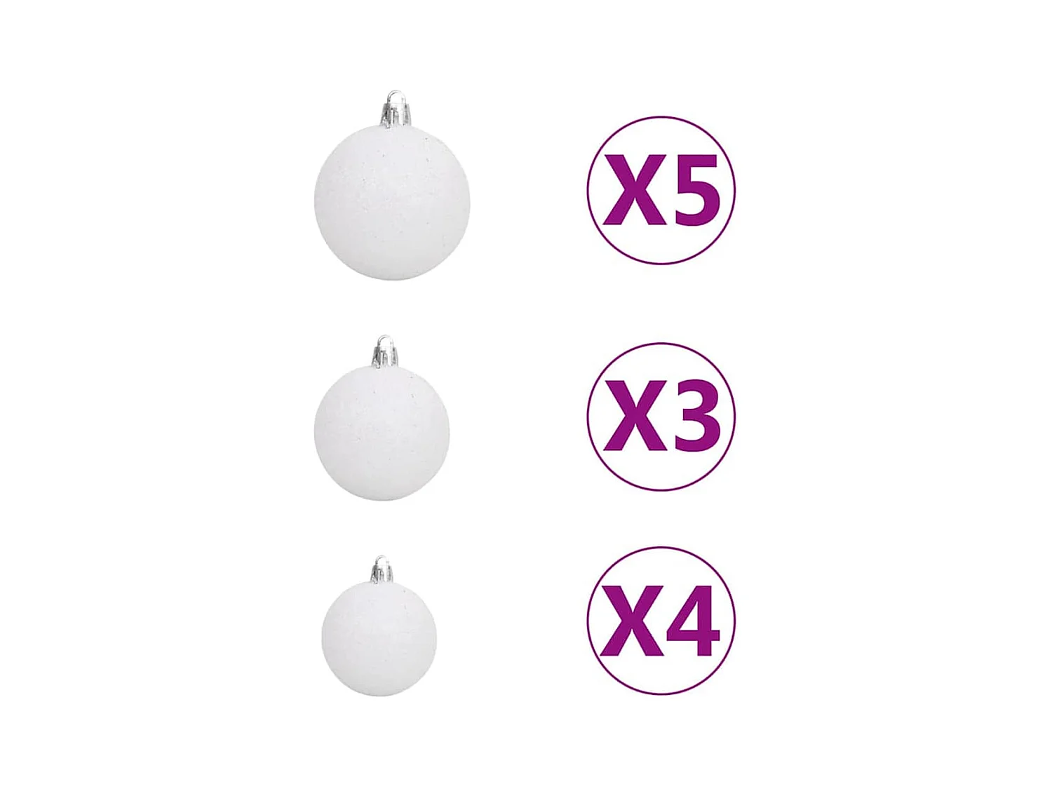 Sapin de Noël artificiel pré-éclairé avec set de boules 120 cm