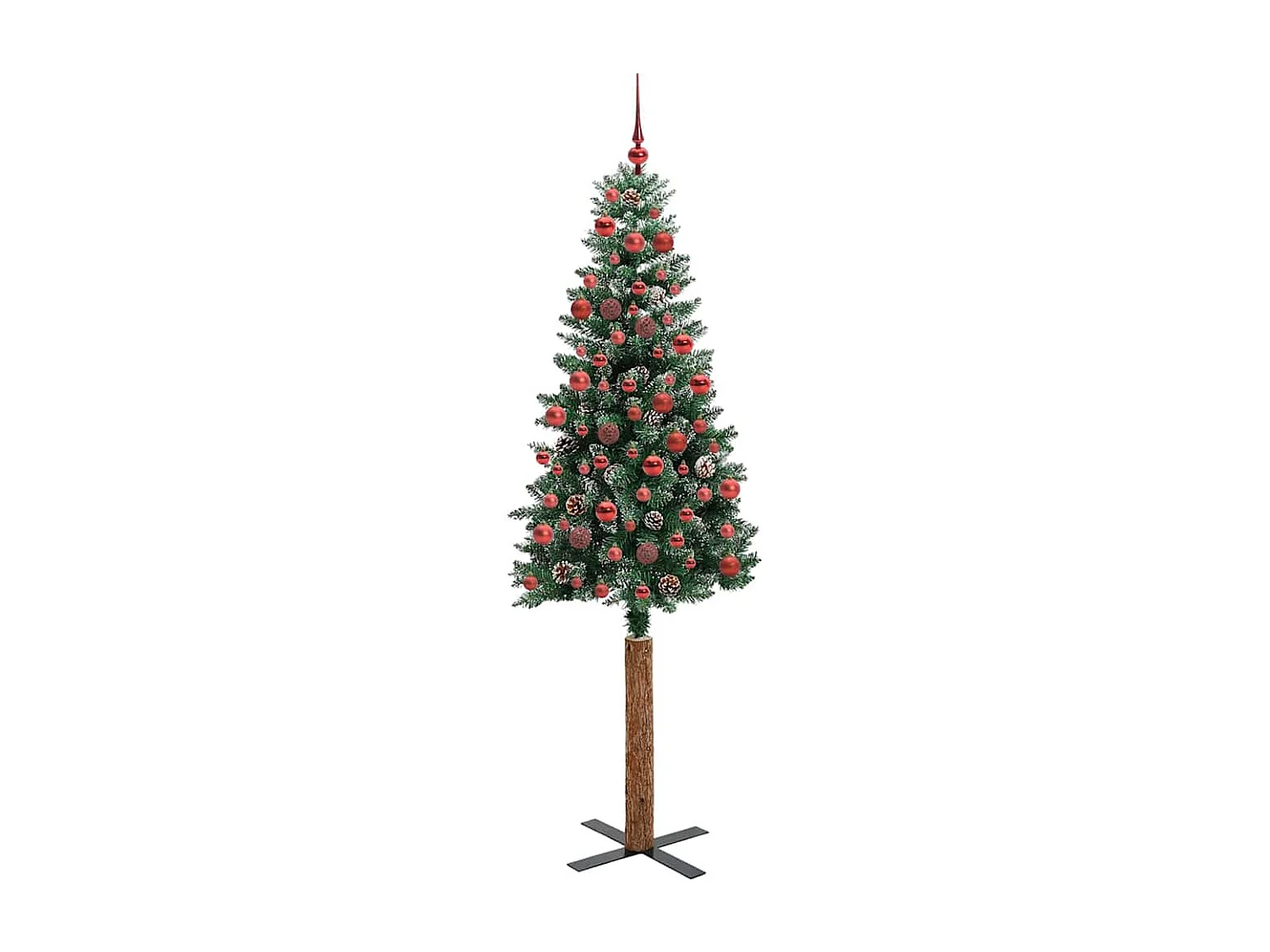 Árbol de Navidad Delgado con 300 LED con soporte Verde y 180 cm