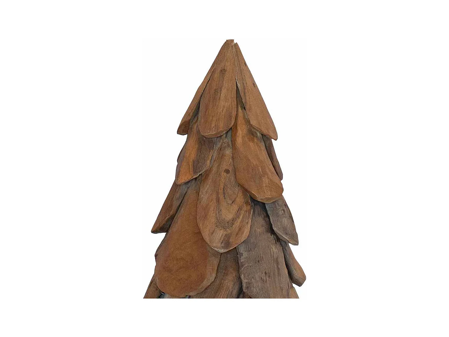 Sapin de Noël avec support Marron 90 cm Bois de teck solide