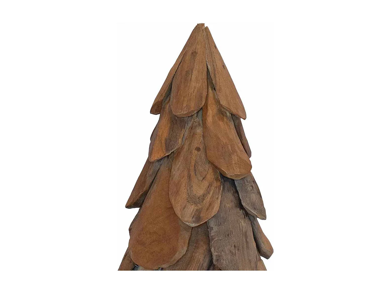 Sapin de Noël avec support Marron 90 cm Bois de teck solide