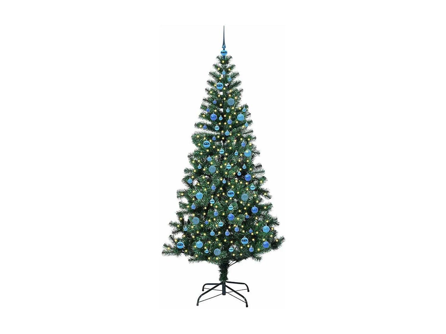 Sapin de Noël artificiel pré-éclairé Vert 240 cm PVC et métal