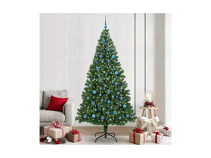 Árvore de Natal Artificial Verde 240 cm PVC, Aço e Plástico