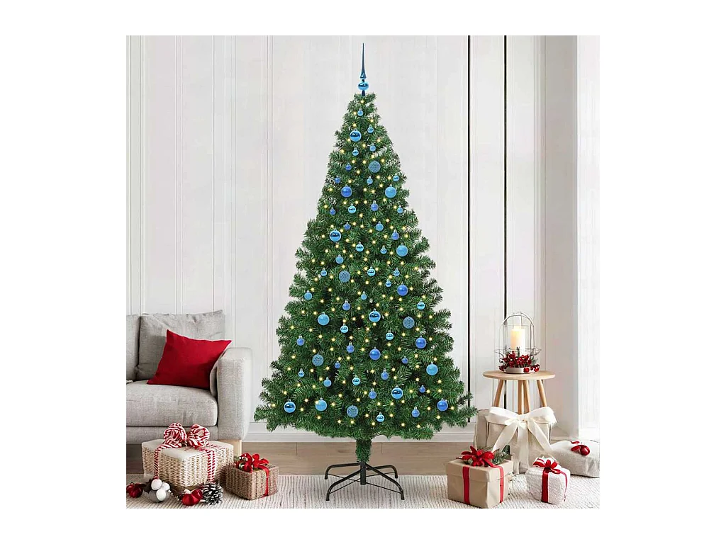 Árvore de Natal Artificial Verde 240 cm PVC, Aço e Plástico