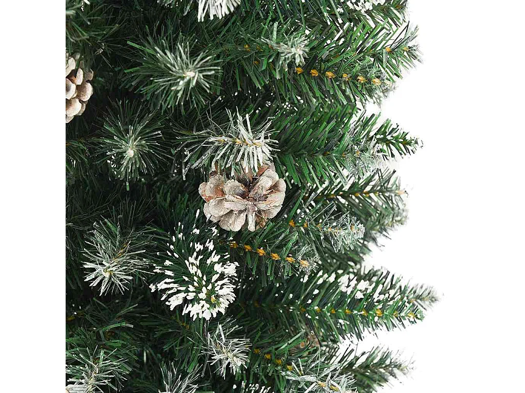 Kunstmatige slanke kerstboom met 300 LED Groen en wit 240 cm