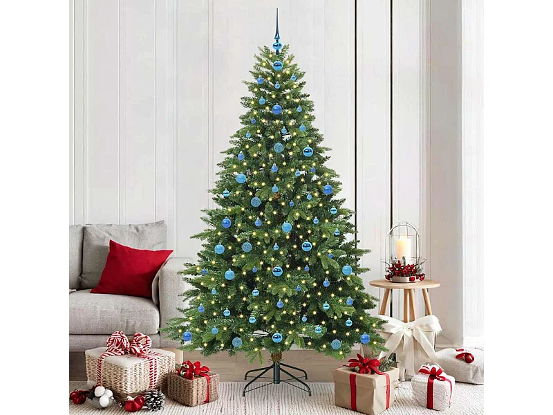Sapin de Noël artificiel avec 300 LED Vert 210 cm PE et PVC