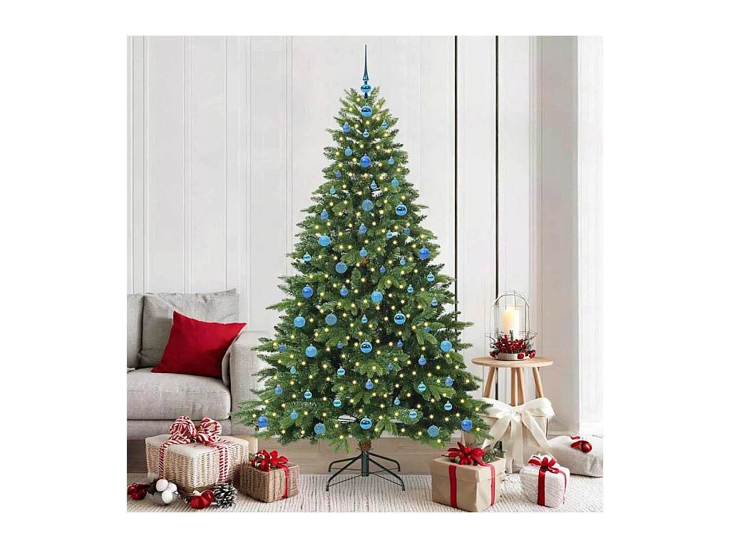 Sapin de Noël artificiel avec 300 LED Vert 210 cm PE et PVC