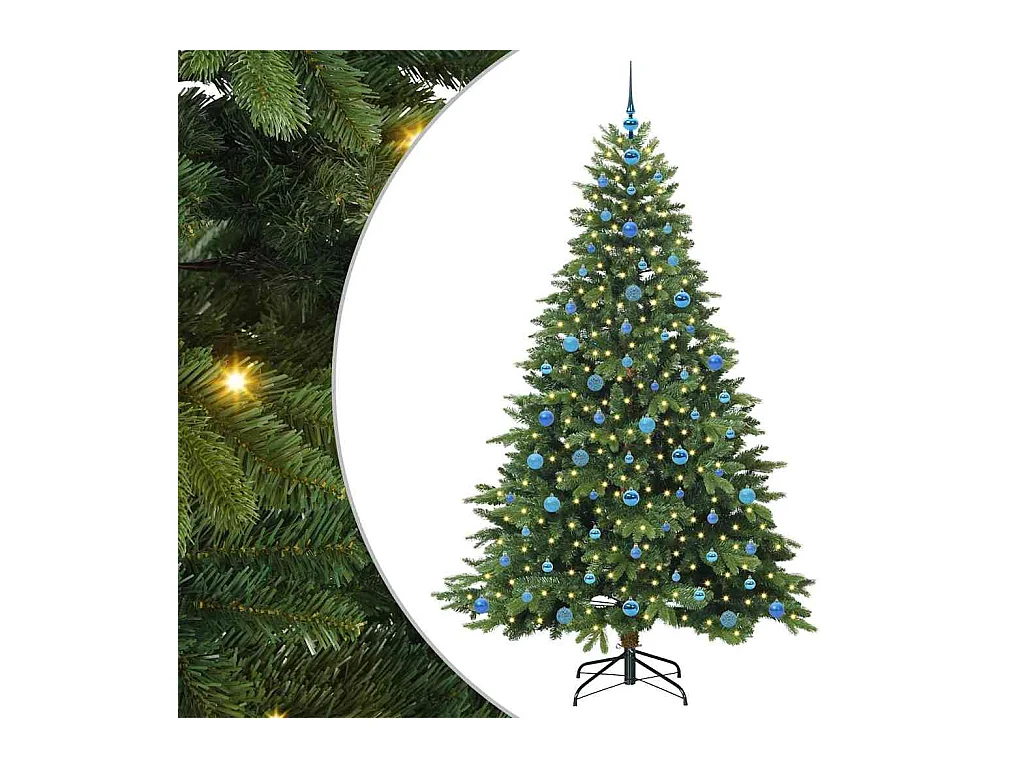 Sapin de Noël artificiel avec 300 LED Vert 210 cm PE et PVC