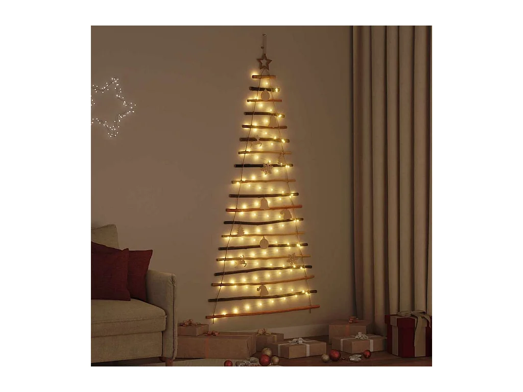 Árbol de Navidad Natural 180 cm madera maciza de fresno