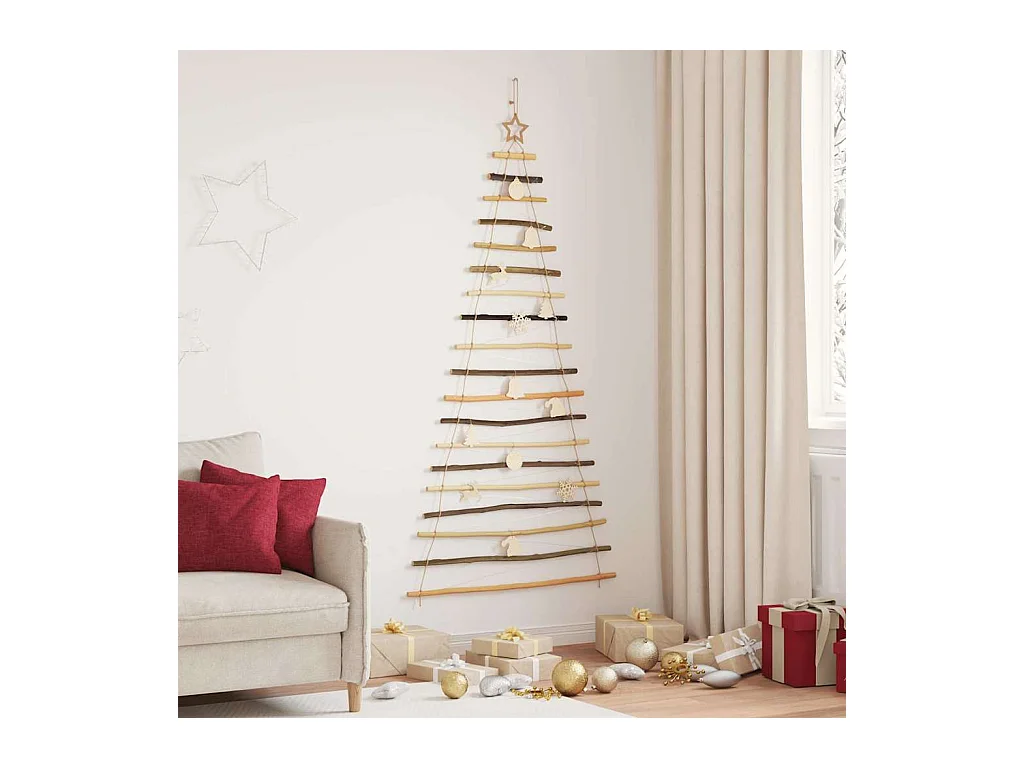 Árbol de Navidad Natural 180 cm madera maciza de fresno