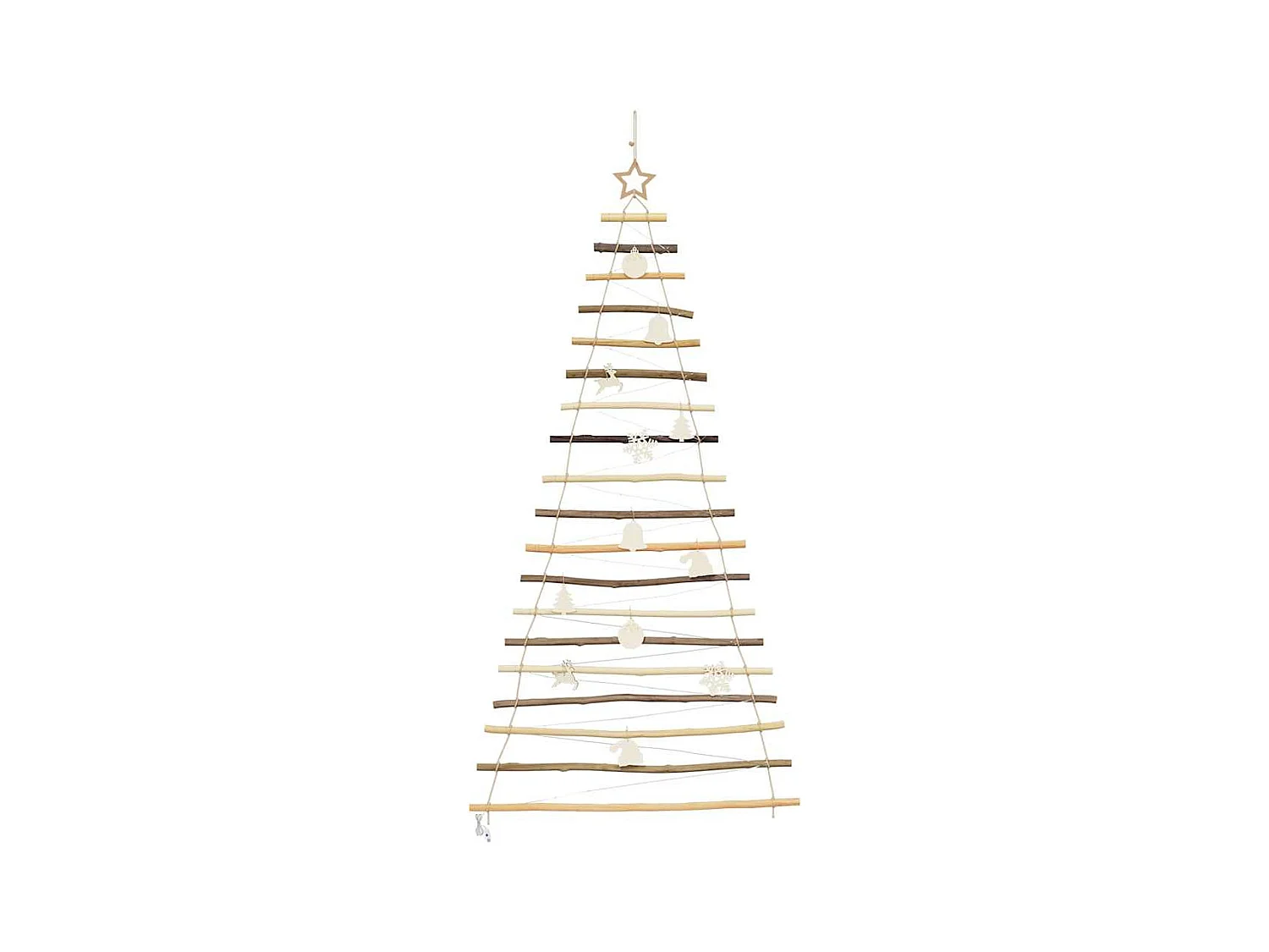 Árbol de Navidad Natural 180 cm madera maciza de fresno