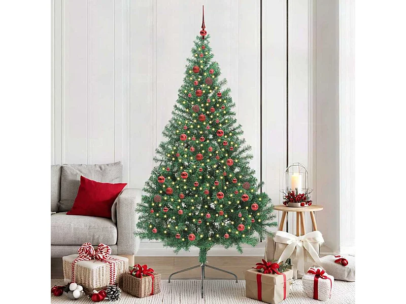 Sapin de Noël artificiel pré-éclairé Vert 210 cm PVC