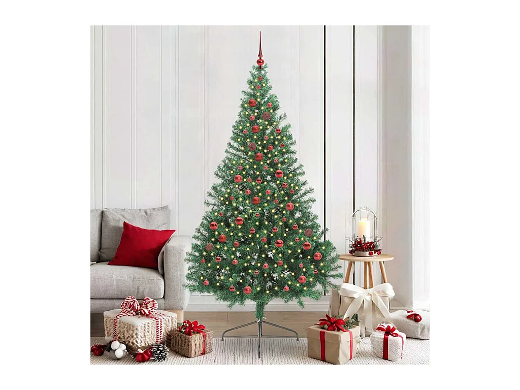 Sapin de Noël artificiel pré-éclairé Vert 210 cm PVC