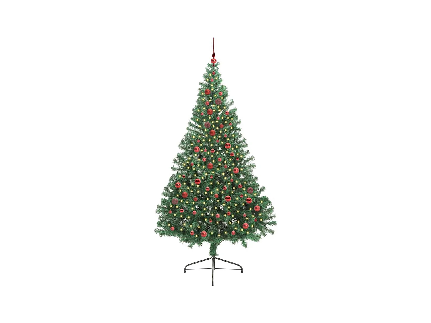 Sapin de Noël artificiel pré-éclairé Vert 210 cm PVC
