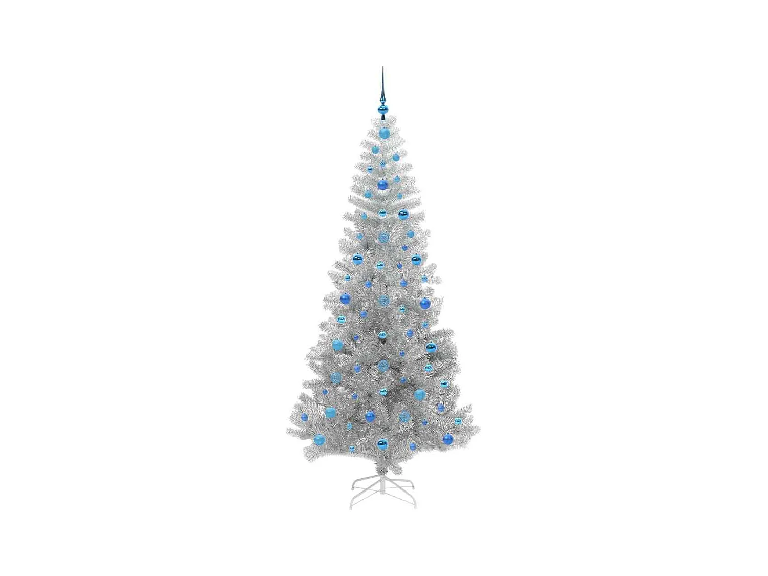 Árbol de Navidad con 300 LED con soporte Plateado 210 cm PET