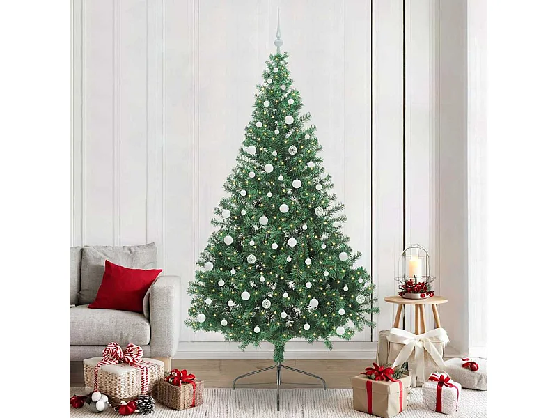 Sapin de Noël artificiel pré-éclairé Vert 240 cm PVC