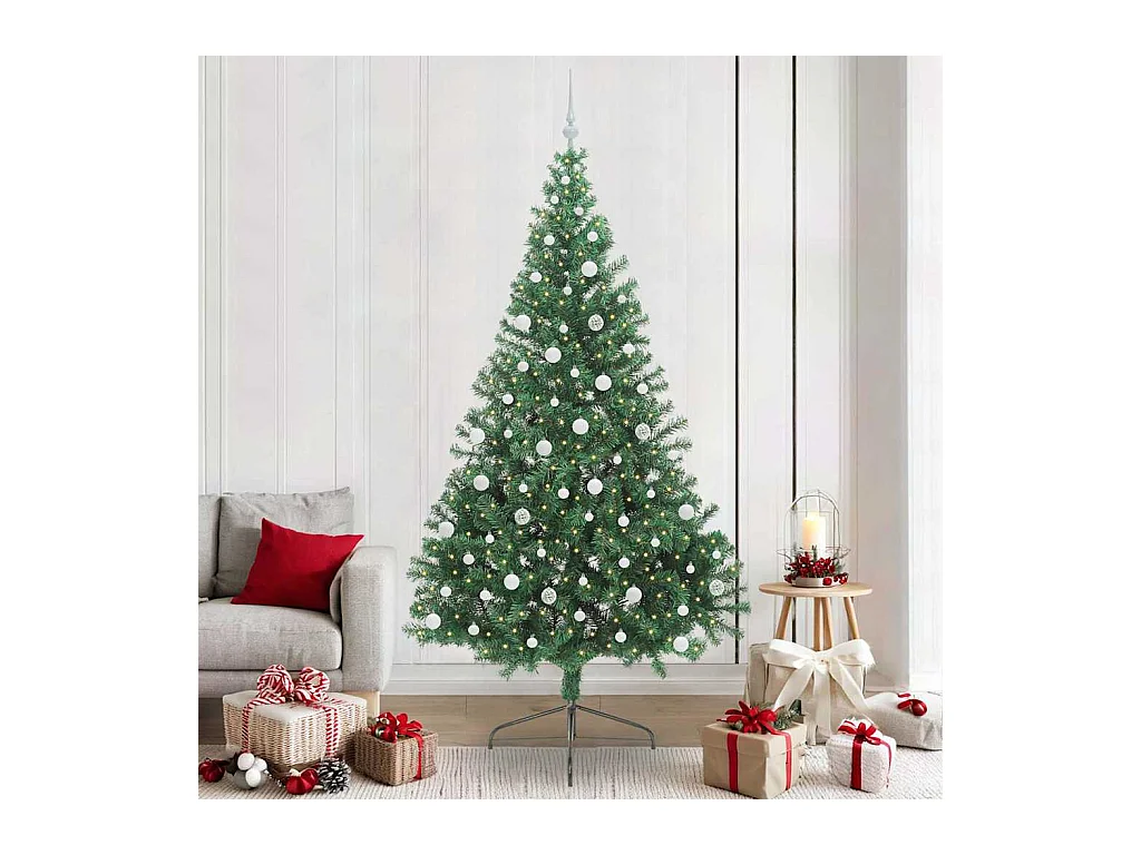 Sapin de Noël artificiel pré-éclairé Vert 240 cm PVC
