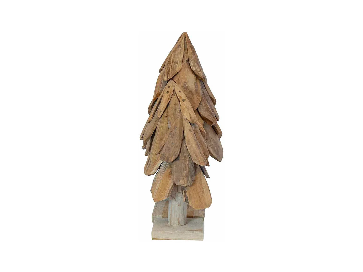 Árbol de Navidad con soporte 3 piezas Marrón Madera de teca maciza