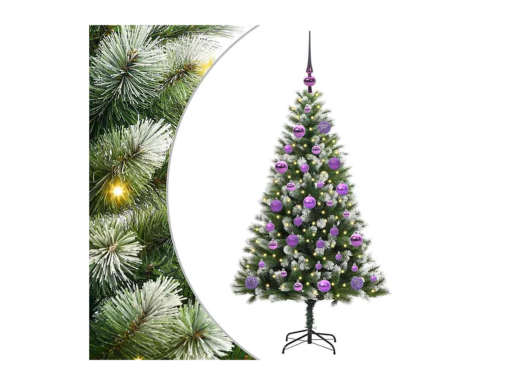 Kunstmatige scharnierende Kerstboom met gevlochten sneeuw