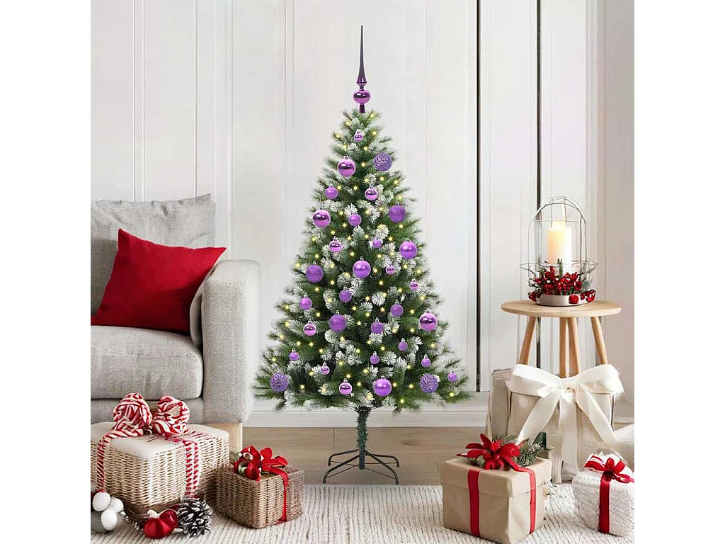 Sapin de Noël artificiel à charnière avec neige en flocons