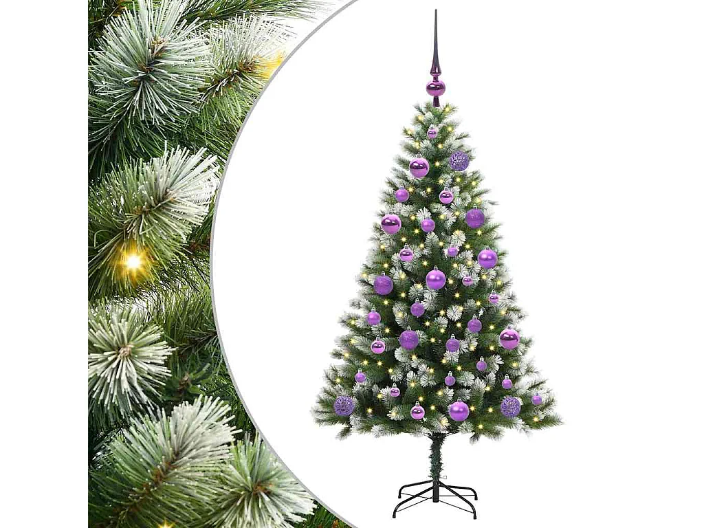 Sapin de Noël artificiel à charnière avec neige en flocons