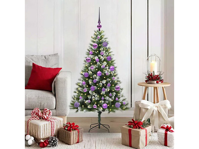 Árbol de Navidad Artificial Plegable con Nieve Esponjosa 120 cm