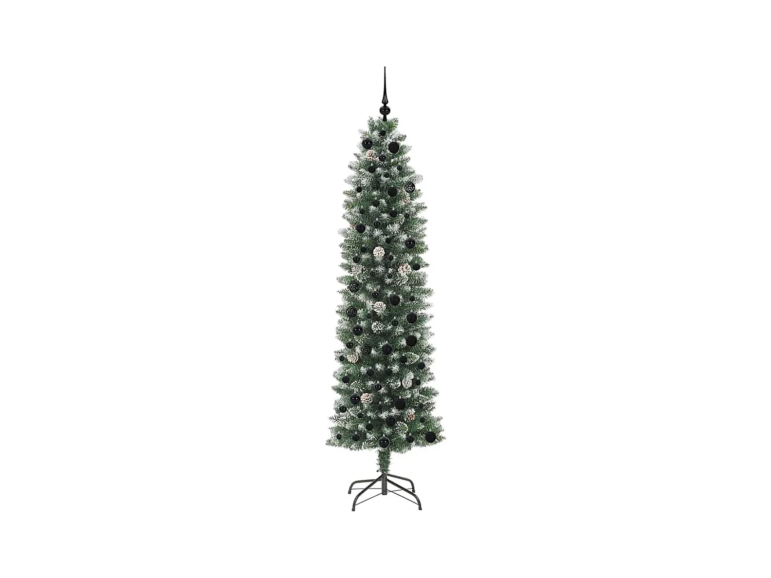 Árvore Slim de Natal Artificial Verde e branco 210 cm