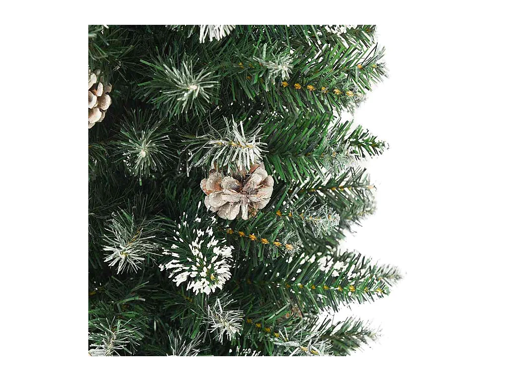 Árvore Slim de Natal Artificial Verde e branco 210 cm