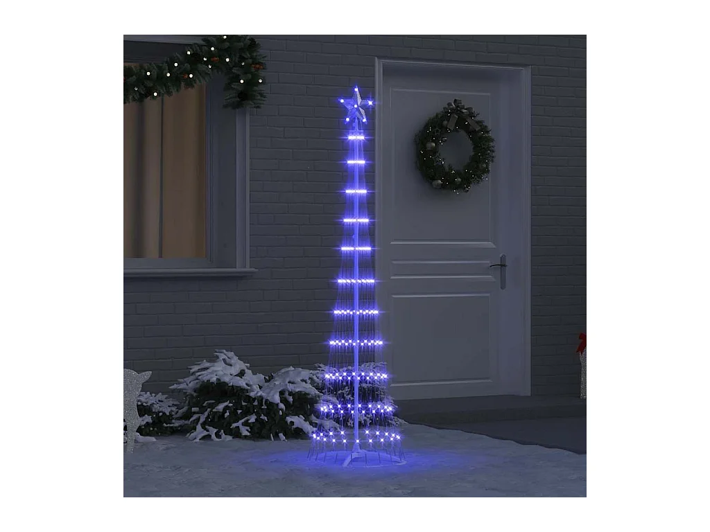 Árvore de Natal LED com 230 LEDs Azul 51 x 51 x 190 cm Metal