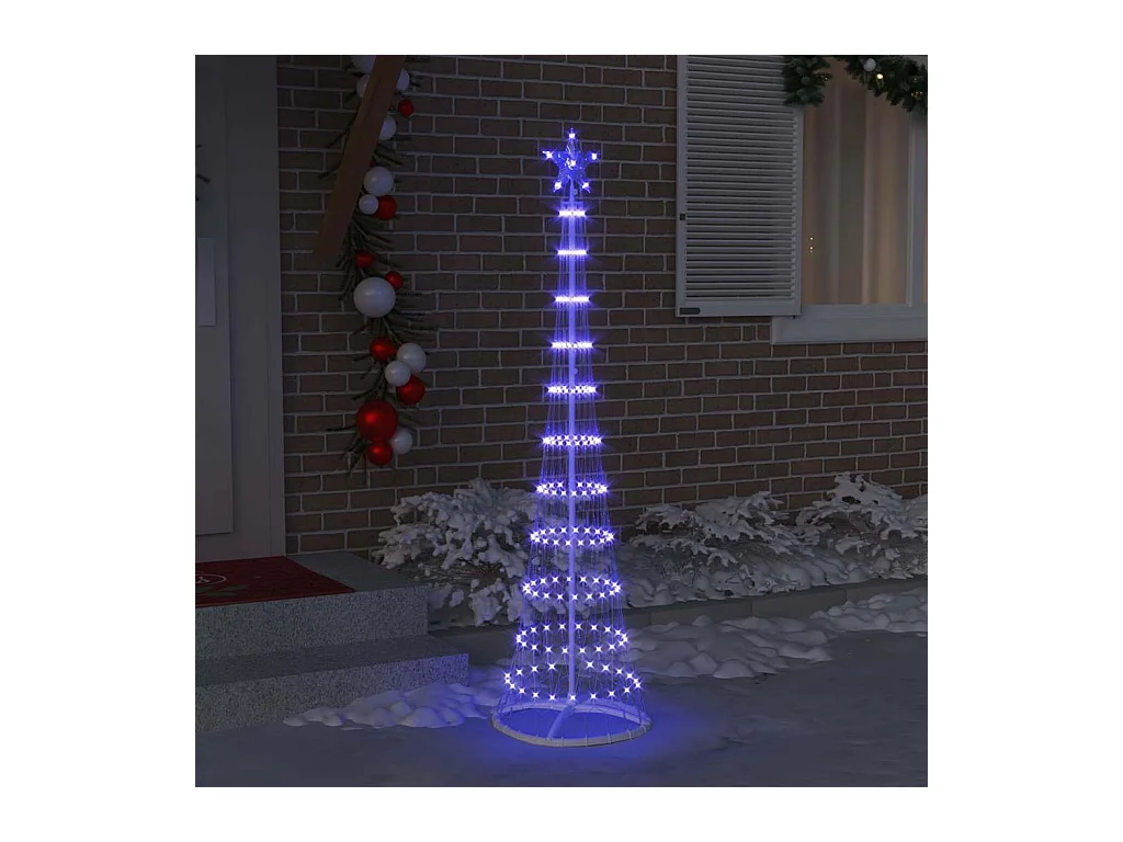 Árvore de Natal LED com 230 LEDs Azul 51 x 51 x 190 cm Metal