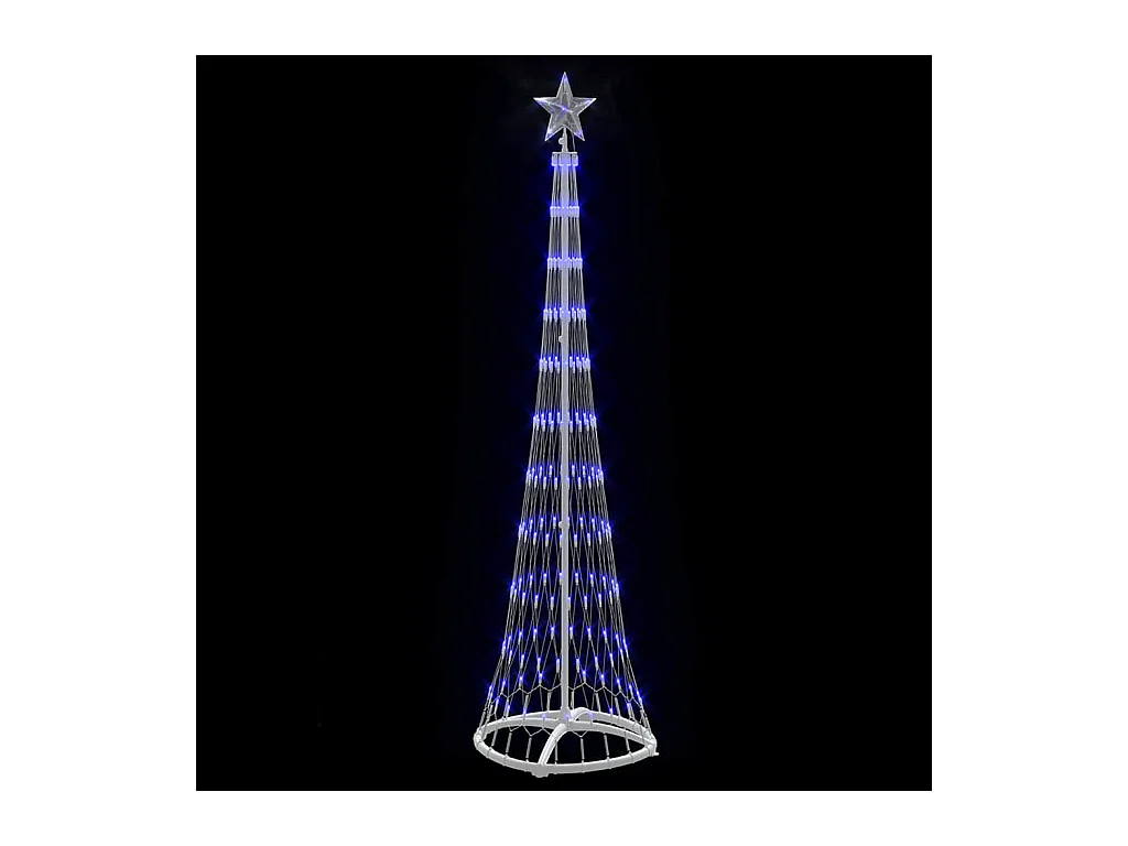Árvore de Natal LED com 230 LEDs Azul 51 x 51 x 190 cm Metal