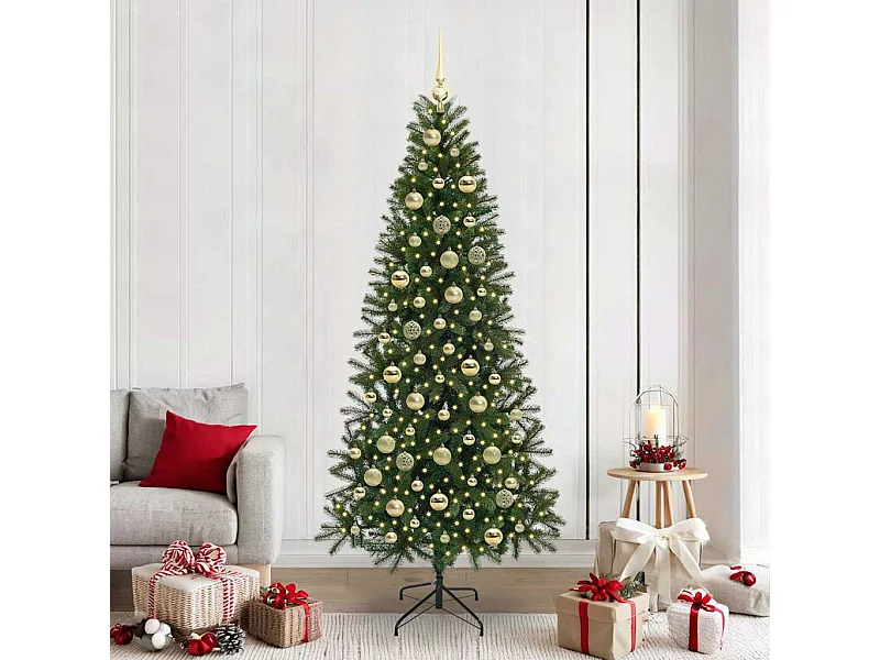 Sapin de Noël artificiel avec 300 LED Vert 210 cm PE et PVC