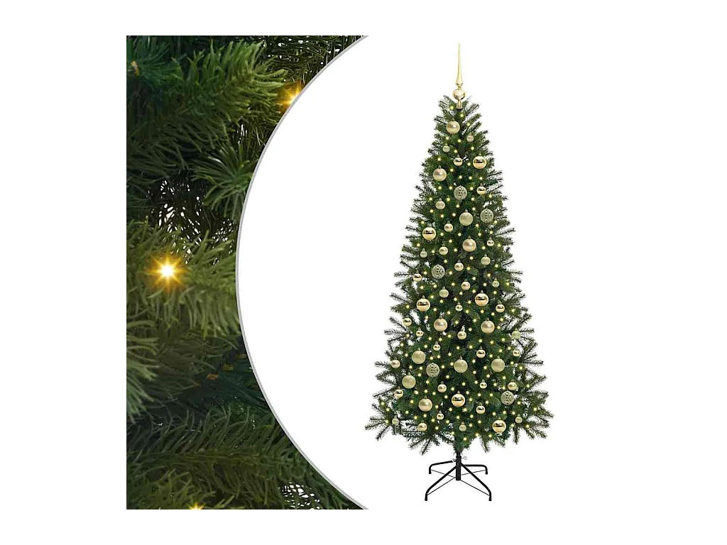 Árvore de Natal Artificial com 300 LEDs Verde 210 cm PE e PVC